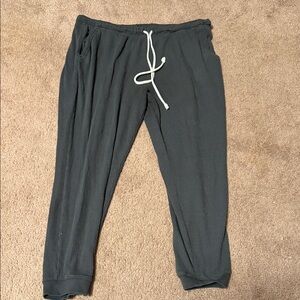 aerie Men's Charcoal Waffle Knit Joggers with White Drawstring